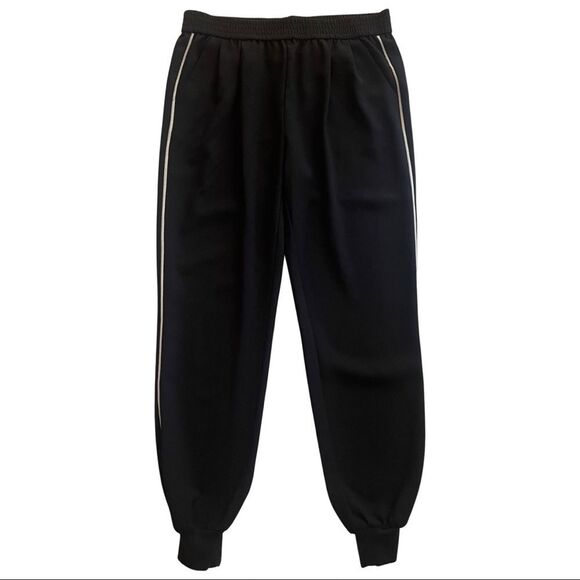 JOIE Celinda Crepe Stripe Jogger Pants Black Style J099-P1147 Size Small - Picture 2 of 7